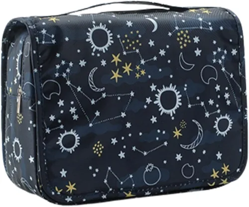 Miniatura 39 de L&FY Neceser portátil multifuncional para viaje, estuche de maquillaje y cosméticos, organizador de artículos de aseo, A-Negro