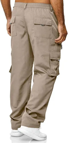 Miniatura 4 de THWEI Pantalones cargo para hombre, estilo casual, de algodón, con múltiples bolsillos, para senderismo, trabajo