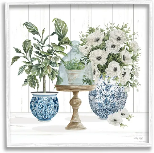Miniatura 35 de Stupell Industries 'Country Jug Varied Flower Arrangement', Framed Giclee Art, White, 17 x 17 Inches, Easy to Hang and Sturdy, Made in USA, by Carol