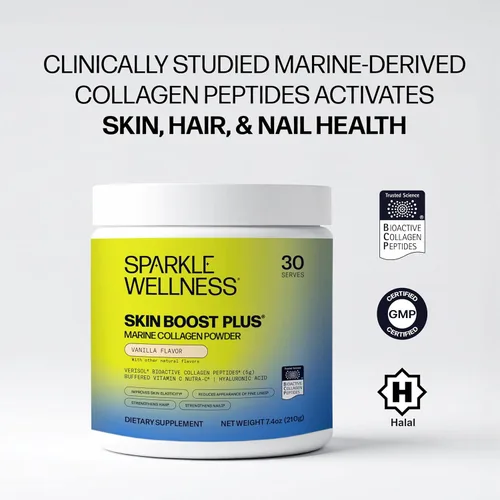 Miniatura 4 de Sparkle Wellness Péptidos de colágeno hidrolizados bioactivos VERISOL derivados marinos Suplemento de colágeno en polvo con vitamina C y ácido