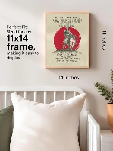 Miniatura 2 de AMERICAN LUXURY GIFTS Be Without Fear Christian Armor of God Warrior - Decoración de pared inspiradora de fe para el hogar, oficina, iglesia, cueva