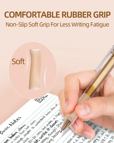 Miniatura 6 de Nicpro Juego de 13 bolígrafos de tinta de gel pastel con funda, lindo bolígrafo retráctil de punta fina de 0.020 in, 12 bolígrafos de tinta negra