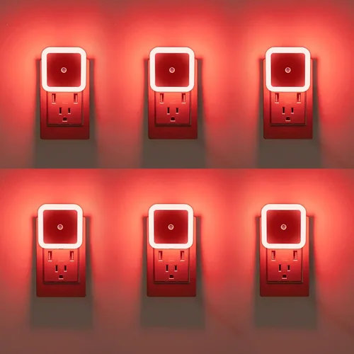 Miniatura 8 de Paquete de 6 luces nocturnas LED azules enchufables, sensor de atardecer a amanecer encendido y apagado automático, eficientes energéticamente