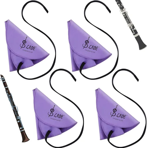 Miniatura 9 de Yinder 4 Piezas Paño de Limpieza para Clarinete Paño de Limpieza para Tubo Interior Adecuado para Flauta, Piccolo, Saxofón, Sax (Rojo)