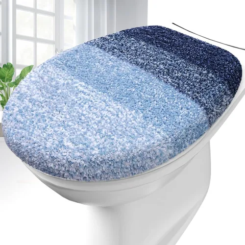 Miniatura 9 de OLANLY Funda de Asiento de Inodoro de Microfibra Suave para Baño, Fundas Lavables a Máquina, 17.5x15 Pulgadas, con Soporte de Goma que se Mantiene