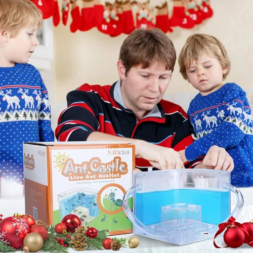 Miniatura 2 de NAVADEAL Ant Farm Castle 2.0 con tubo de conexión, kit de aprendizaje científico de hábitat de hormigas, el mejor juguete educativo STEM 2021
