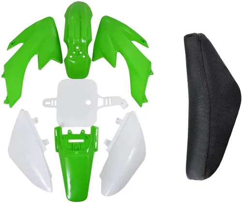 Miniatura 2 de Kit de carenado de cuerpo de plástico y asiento alto para CRF XR CRF50 XR50 50s 50cc 70cc 110cc 125cc Dirt Pit Bike (4 negro + 3 blanco)
