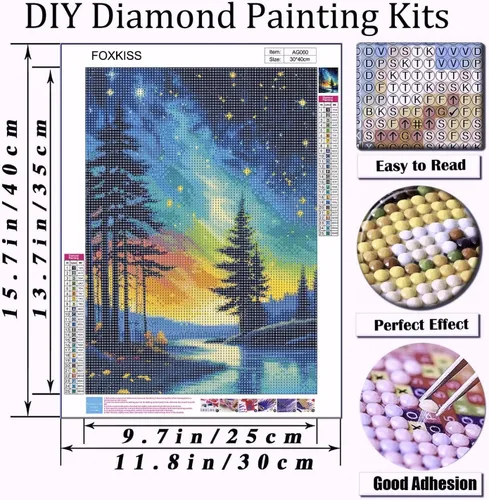 Miniatura 4 de FOXKISS Kits de Pintura Artística de Diamante de Estrella de Árbol para Adultos, Pintura de Puntos de Diamante de Perforación Completa