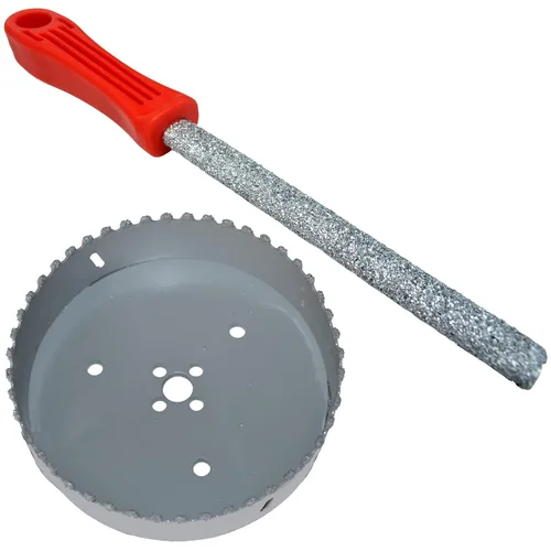 Miniatura 72 de Sierra de agujero HSS con mandril piloto de 2 piezas de alta velocidad para perforar madera y acero, broca de 1/4" de diámetro y eje, broca piloto