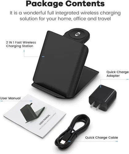 Miniatura 7 de Cargador inalámbrico rápido para Samsung Z Flip - Estación de carga de viaje plegable 2 en 1, compatible con Samsung Galaxy Z Flip 7/6/5/4 Series