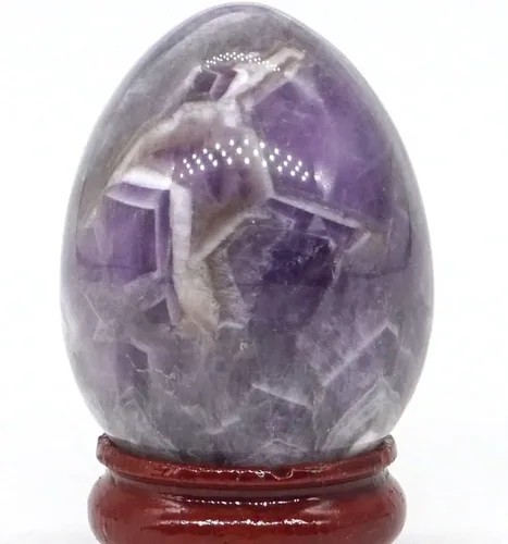 Meditación Home Piedras de Cristal de 1.181x1.575 in, huevo Natural, Reiki Gema Mineral, artesanía, decoración del hogar, Regalo (Color : Amatista,