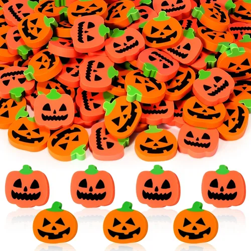 Miniatura 8 de HFATMOS - 36 borradores de calabaza de Halloween a granel, mini borradores para aula, tareas, recompensas escolares, premios de estudiantes