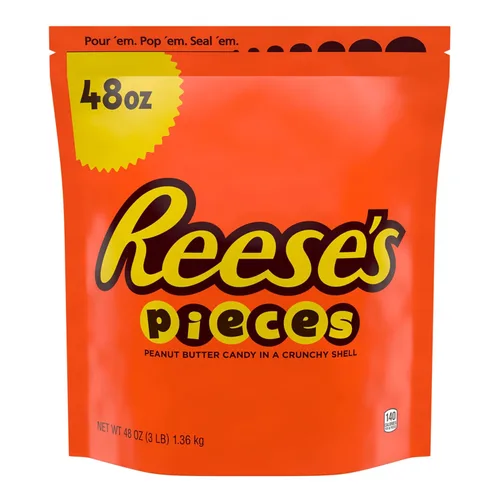 Miniatura 3 de Reese's Pieces - Mantequilla de maní en una cáscara crujiente, bolsa de golosinas a granel, 48 onzas