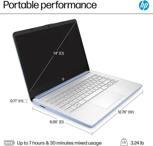 Miniatura 8 de HP Pavilion Laptop 2026 Notebook para estudiantes y trabajo remoto, Intel N150, 8 GB de RAM, 128 GB de almacenamiento, tarjeta SD de 256 GB, ligera