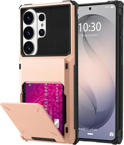 Miniatura 66 de Funda tipo cartera para Samsung Galaxy S22 Ultra con 4 ranuras para tarjetas de crédito a prueba de golpes, funda híbrida de protección reforzada