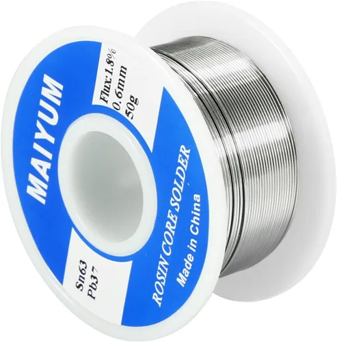 Maiyum 63-37 Alambre de soldadura con núcleo de estaño de plomo para soldadura eléctrica (0.6mm 50g)