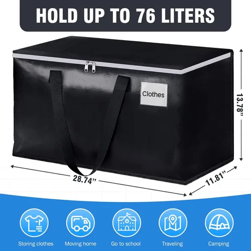 Miniatura 2 de BlissTotes Bolsas de mudanza, cajas de mudanza resistentes con cremalleras superiores y asas resistentes, bolsas de almacenamiento para ahorrar