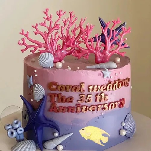 Miniatura 5 de Molde de silicona para fondant, diseño de algas marinas, pescado de mar, coral, para decoración de tartas, decoración de cupcakes, caramelo y goma