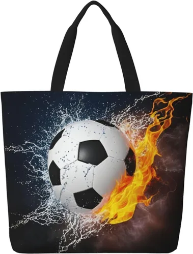 Miniatura 25 de Famame Canvas Tote Bag Large Women Casual Shoulder Bag Handbag Reusable Multipurpose Shopping Grocery Bag