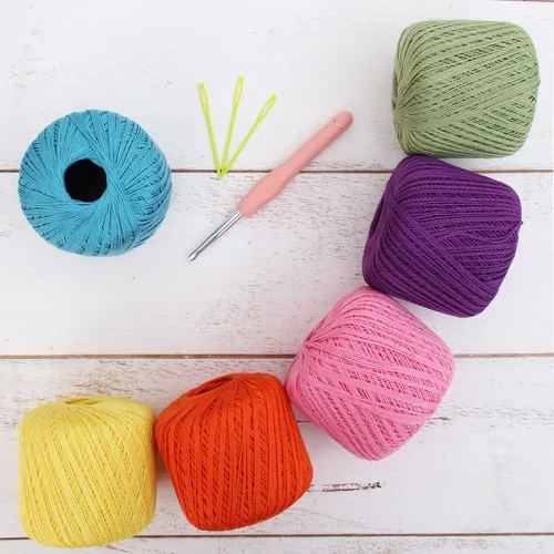 Miniatura 22 de Threadart - Juego de hilos de ganchillo de algodón 100% puro, tamaño 3, colores de ambiente de playa, cuatro bolas de 1.76 oz