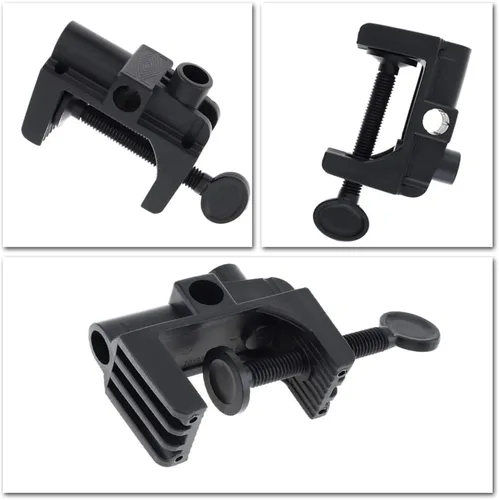 Miniatura 7 de 2 piezas de abrazadera de escritorio soporte de montaje de luz de trabajo de plástico resistente abrazadera de montaje de mesa para lámpara