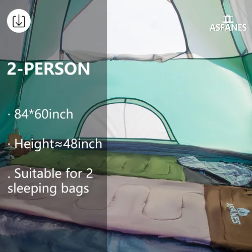Miniatura 5 de ASFANES Tiendas de campaña para 2-12 personas, impermeables, para mochileros, doble capa, perfectas para picnics, pesca y camping en el patio