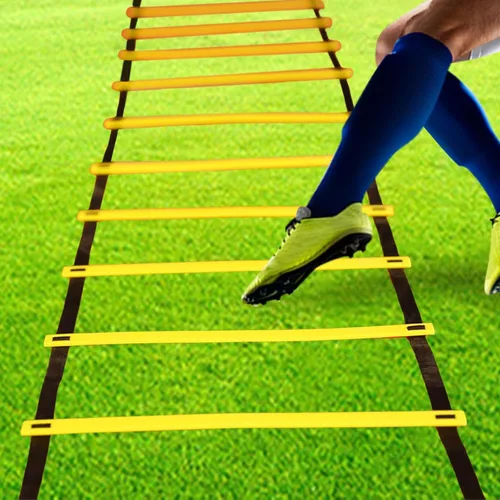 Miniatura 2 de kowaku Escalera de agilidad, accesorio de fitness de fútbol, equipo de entrenamiento de velocidad de fútbol ajustable, escalera de velocidad