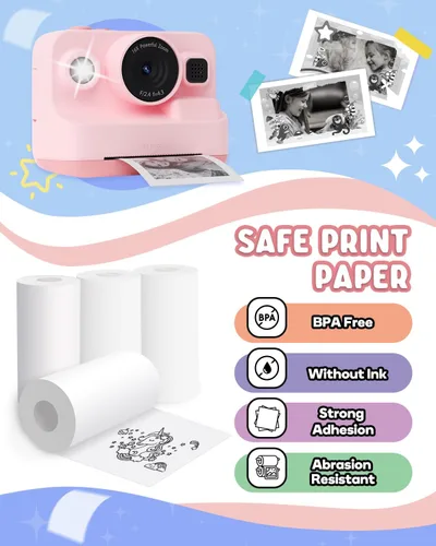 Miniatura 2 de Papel de impresión, papel térmico de recarga de cámara de impresión 10 rollos, sin BPA, BLL2 (10 rollos)