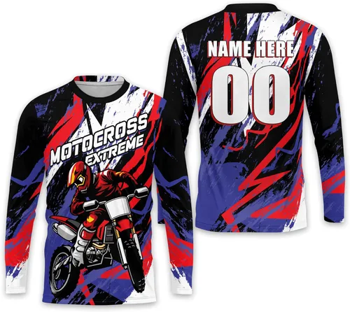Miniatura 8 de LASFOUR Camiseta de motocross personalizada 3D para niños y jóvenes, camiseta de carreras de motocross para niños y jóvenes, camiseta de conducción