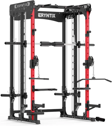 Smith Machine, 2600 LBS Capacity Power Rack for Home Gym Garage, All-in-One Power Cage with Cable Crossover, Heavy-Duty Squat Rack, 84'' Home Gym
