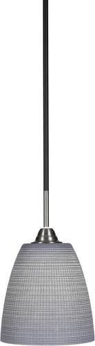Miniatura 305 de Toltec Lighting Paramount - Mini colgante de 1 luz en acabado negro mate con cristal de arte perla de 7 pulgadas y estilo negro
