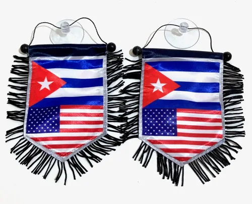 Miniatura 5 de Mini banner cubano americano bandera deportiva para la decoración del coche y el hogar, puerta ventana pared pequeña bandera colgante accesorios