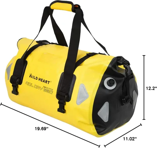 Miniatura 8 de WILD HEART Bolsa de lona impermeable para motocicleta, PVC500D, doble parte inferior, con correas de cuerda y bolsillo interior, 40L, 66L, 100L, 40L