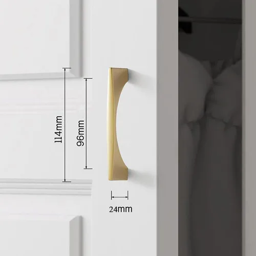 Miniatura 2 de Paquete de 4 tiradores dorados de latón cepillado para cajones de tocador, accesorios de gabinete de baño