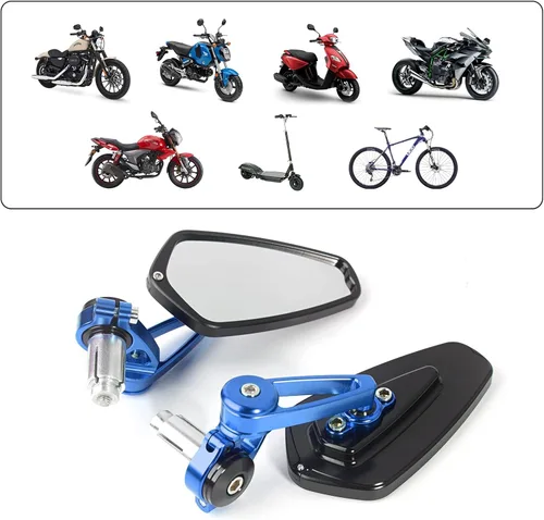 Miniatura 5 de Espejo de motocicleta de aleación de aluminio CNC para motocicleta de 0.866 in, 0.984 in, 7/8 pulgadas, interfaz de extremos de manillar