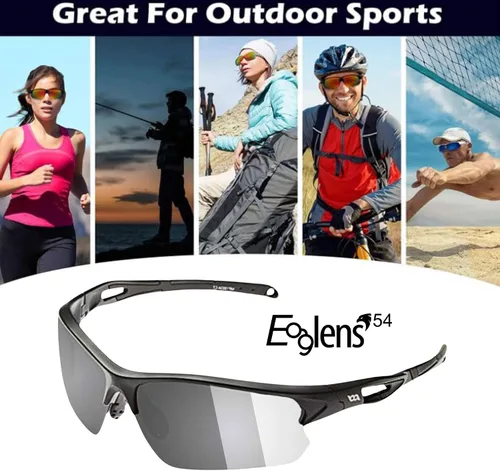 Miniatura 6 de Gafas de sol polarizadas o fotocromáticas para deportes al aire libre para hombres y mujeres, marco TR90, protección UV Negro Gris
