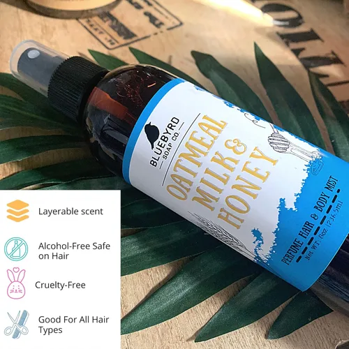 Miniatura 3 de Bluebyrd - Fragancia corporal y capilar con leche de avena Perfume corporal sin alcohol con notas de vainilla dulce y cálida, belleza vegana, sin