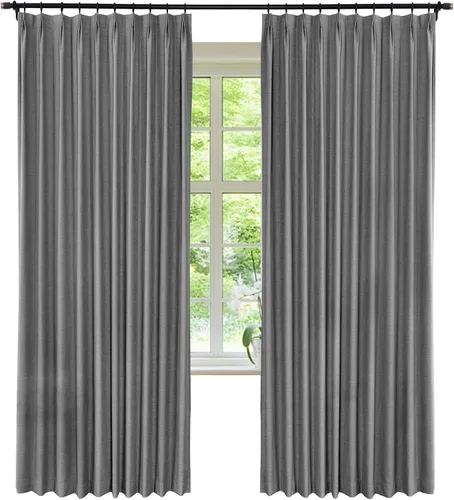 Miniatura 10 de Frelement Cortinas plisadas opacas completas para barra transversal y pista, cortinas texturizadas de lino para dormitorio, sala de estar, cortinas