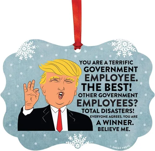 Miniatura 106 de Andaz Press Presidente Donald Trump Fancy Frame Recuerdo Adorno de Navidad Regalo de broma Ejecutivo de Cuenta, 1 paquete, Divertidas Ideas