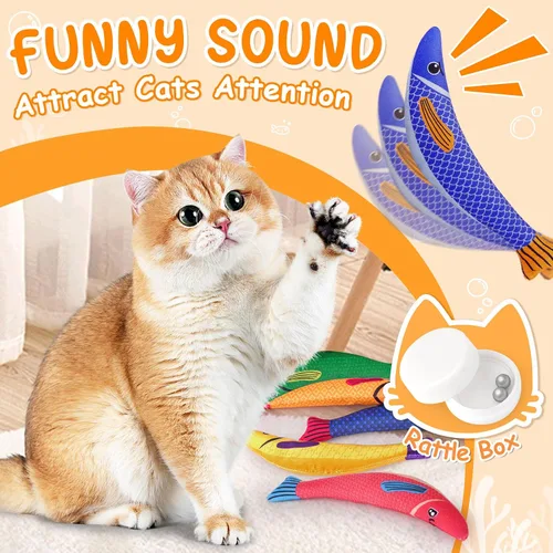 Miniatura 5 de Juguetes para Gatos de Interior, Paquete de 6 Juguetes Interactivos de Hierba Gatera para Aburridos, Juguete Pateador para Gatitos con Sonido