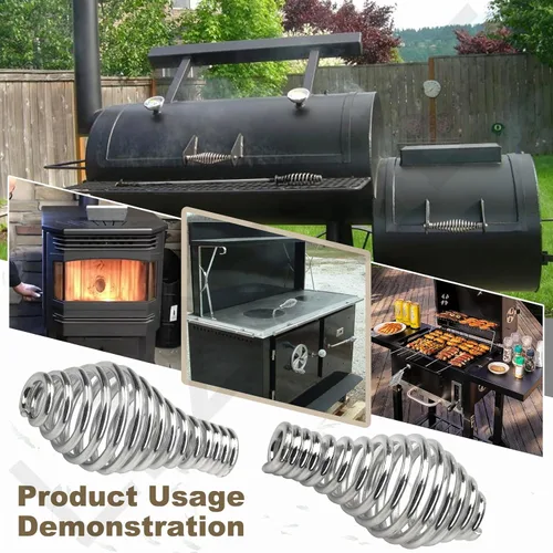 Miniatura 5 de Manija de puerta de resorte para estufa de pellets de barbacoa, 2 piezas (diámetro máximo: 1-3/4 ", longitud: 3-1/2", para varilla de 1/2") Uso