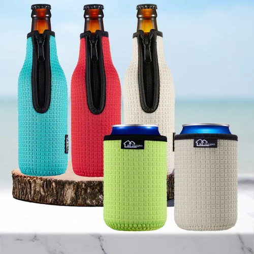 Miniatura 6 de Fundas aislantes para botellas de cerveza 12 oz 330 ml; cubiertas estándar para botellas de cerveza; chaqueta para botellas con cremallera; fundas