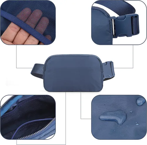 Miniatura 7 de ZPN Mini riñonera cruzada para mujer y hombre, Azul
