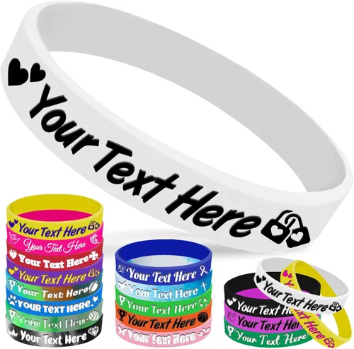 Miniatura 10 de Pulseras de silicona personalizadas, pulseras de goma personalizadas a granel para eventos, regalos de motivación deportiva, apoyos para hombres