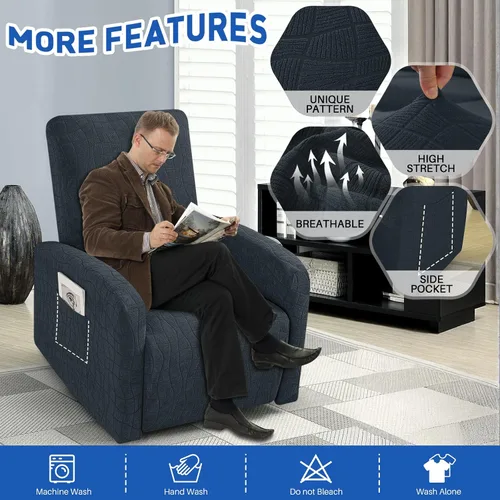 Miniatura 2 de MAXIJIN Fundas impermeables para sillas reclinables pequeñas de 3 piezas, fundas reclinables que se mantienen en su lugar, fundas reclinables Lazy