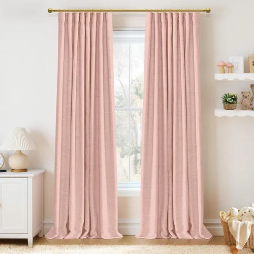 Miniatura 10 de 100% Blackout Shield Cortinas opacas completas para dormitorio de 63 pulgadas de largo, juego de 2 paneles, anillos de clip/bolsillo para barra