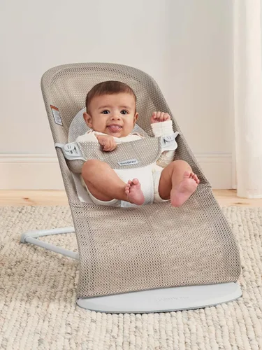 Miniatura 4 de BabyBjörn Bouncer Balance Soft, Marco Gris Claro, Malla, Gris Beige/Blanco (005144US)