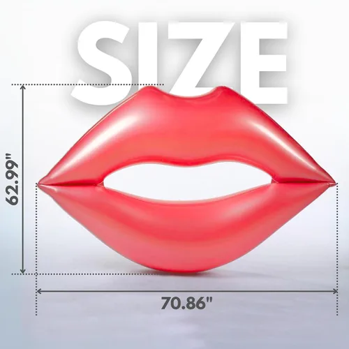 Miniatura 2 de Flotador gigante de labios rojos para piscina – Tumbona de agua extragrande para adultos de 70.86 x 62.99 pulgadas, flotador de piscina inflable