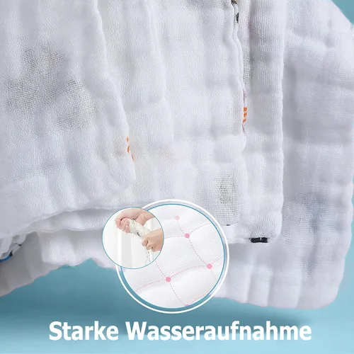 Miniatura 7 de Paños de muselina para bebé, toallas y paños para recién nacidos, artículos esenciales imprescindibles para lavar ropa suave para bebé, paños