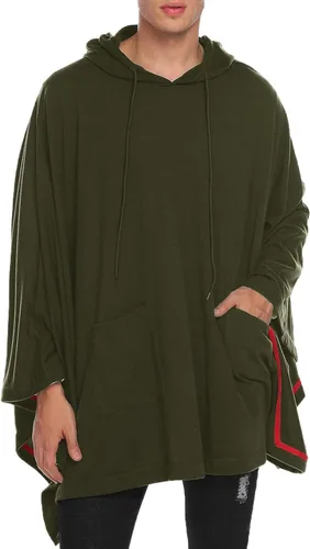 Miniatura 3 de COOFANDY - Poncho con capucha unisex casual con capucha suéter con bolsillo